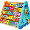 5-in-1 Wooden Activity Triangle Learning Toy | Abacus, ABC, Clock & Writing Board