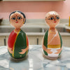 Wooden Decorative Dolls – Hand-Painted Set of 2