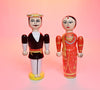 Wooden Raja & Rani Traditional Doll Set – Set of 2