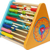 5-in-1 Wooden Activity Triangle Learning Toy | Abacus, ABC, Clock & Writing Board