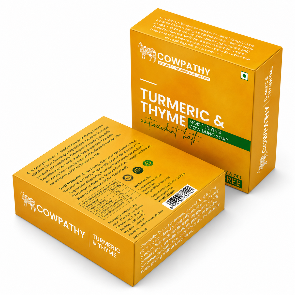 Cowpathy Turmeric Soap - 75 GM