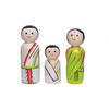 Wooden Peg Dolls – Indian Family – Set of 3