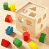 Channapatna Wooden Shape Sorting Cube | Montessori Toy (2Y+)