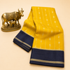 Crepe Saree with Traditional Gold Zari Woven Design & Border