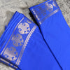 Crepe Saree with Traditional Gold Zari Woven Design & Border