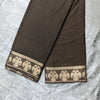 Crepe Saree with Traditional Gold Zari Woven Design & Border