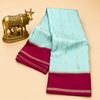 Crepe Saree with Traditional Gold Zari Woven Design & Border