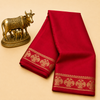Crepe Saree with Traditional Gold Zari Woven Design & Border