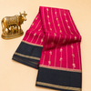 Crepe Saree with Traditional Gold Zari Woven Design & Border