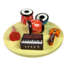 Wooden Miniature Musical Instrument Set – Tabla, Sitar, Dholak & Harmonium