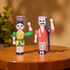 Wooden Farmer Couple Dolls – Traditional Village Figurines